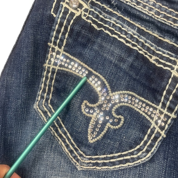 Rock Revial 28 Liz Easy Boot Cut Jeans Pockets Denim Mid Rise Curvy Fit - Picture 4 of 10